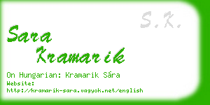 sara kramarik business card
